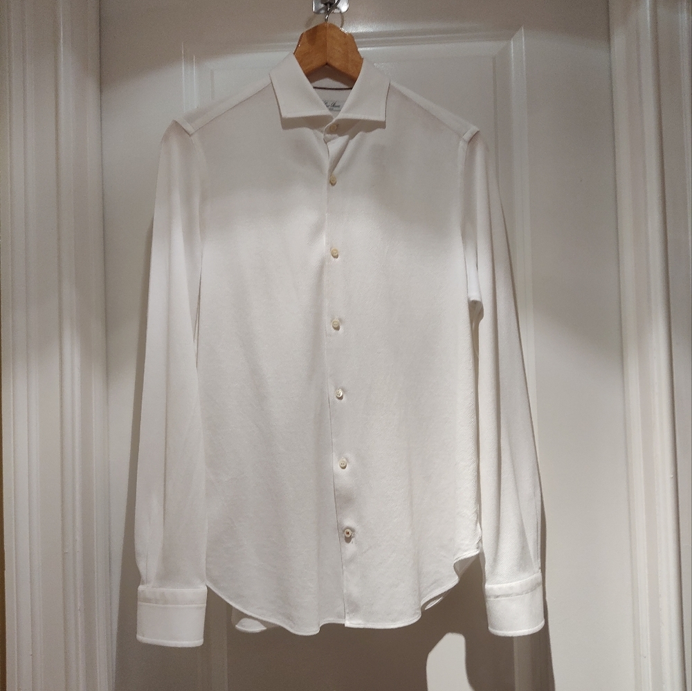 Loro Piana Optical White Pique Shirt